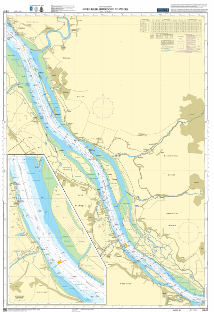 Duitse kaart 47 - River Elbe, Brokdorf to Wedel